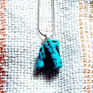 Kingman Turquoise Nugget Unique Sterling mounted